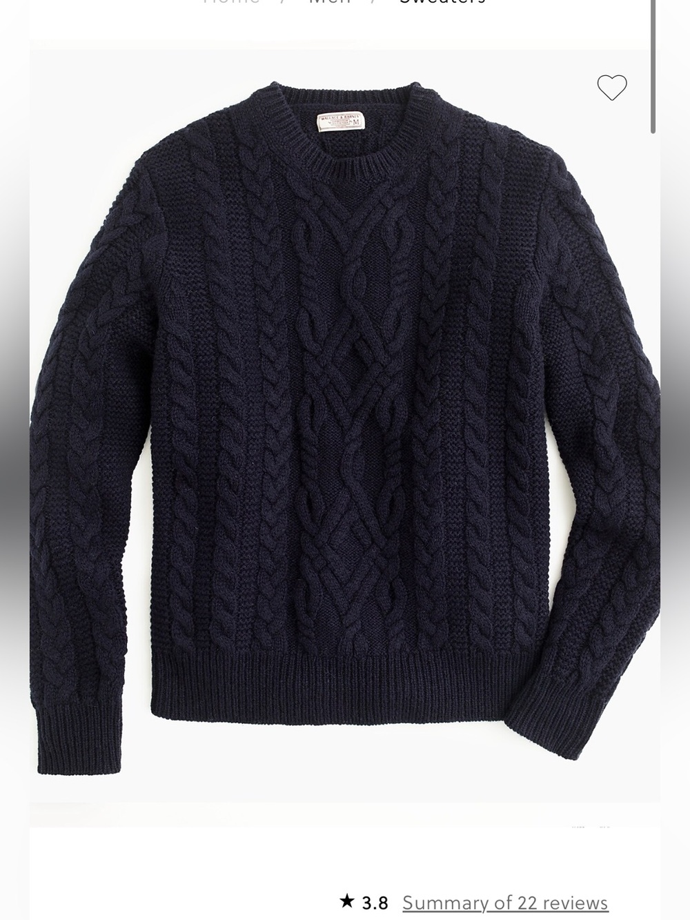 J Crew Wallace and Barnes Shetland Wool Sweater
